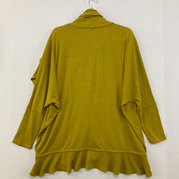 New Chelsea & Theodore Large Turtle Neck Ruffle Dolman Sleeve Knit Sweater - Picture 7 of 9